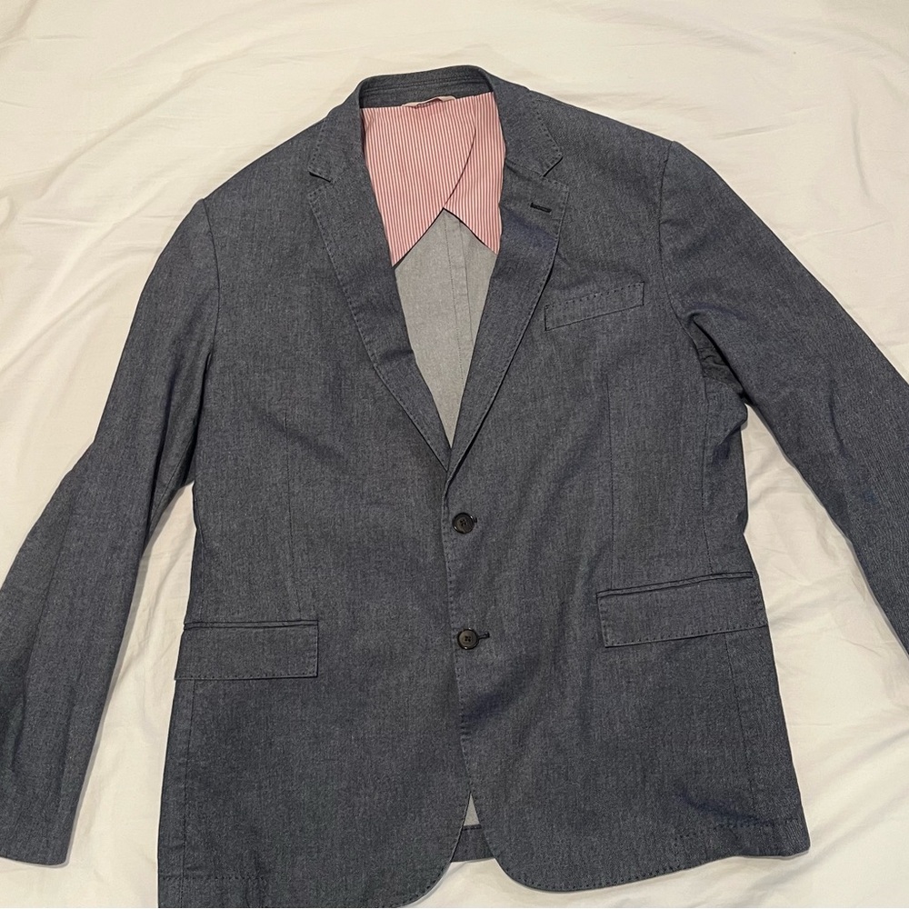 Brooks Brothers Gray Chambray Sport Coat Classic Tailoring